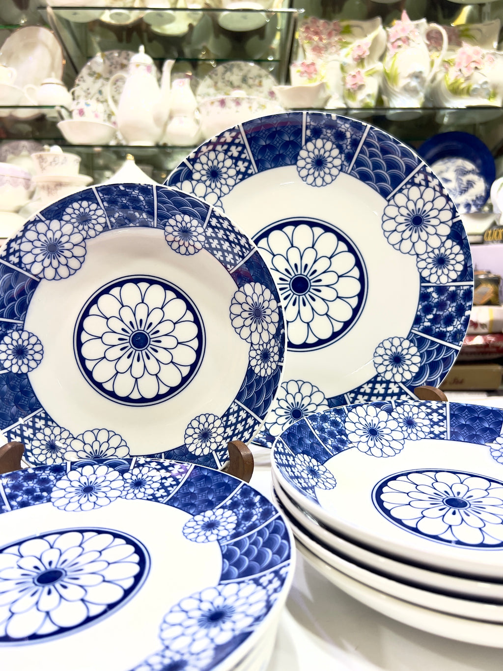 18 Pieces Blue Indigo Plate Set