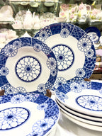 18 Pieces Blue Indigo Plate Set