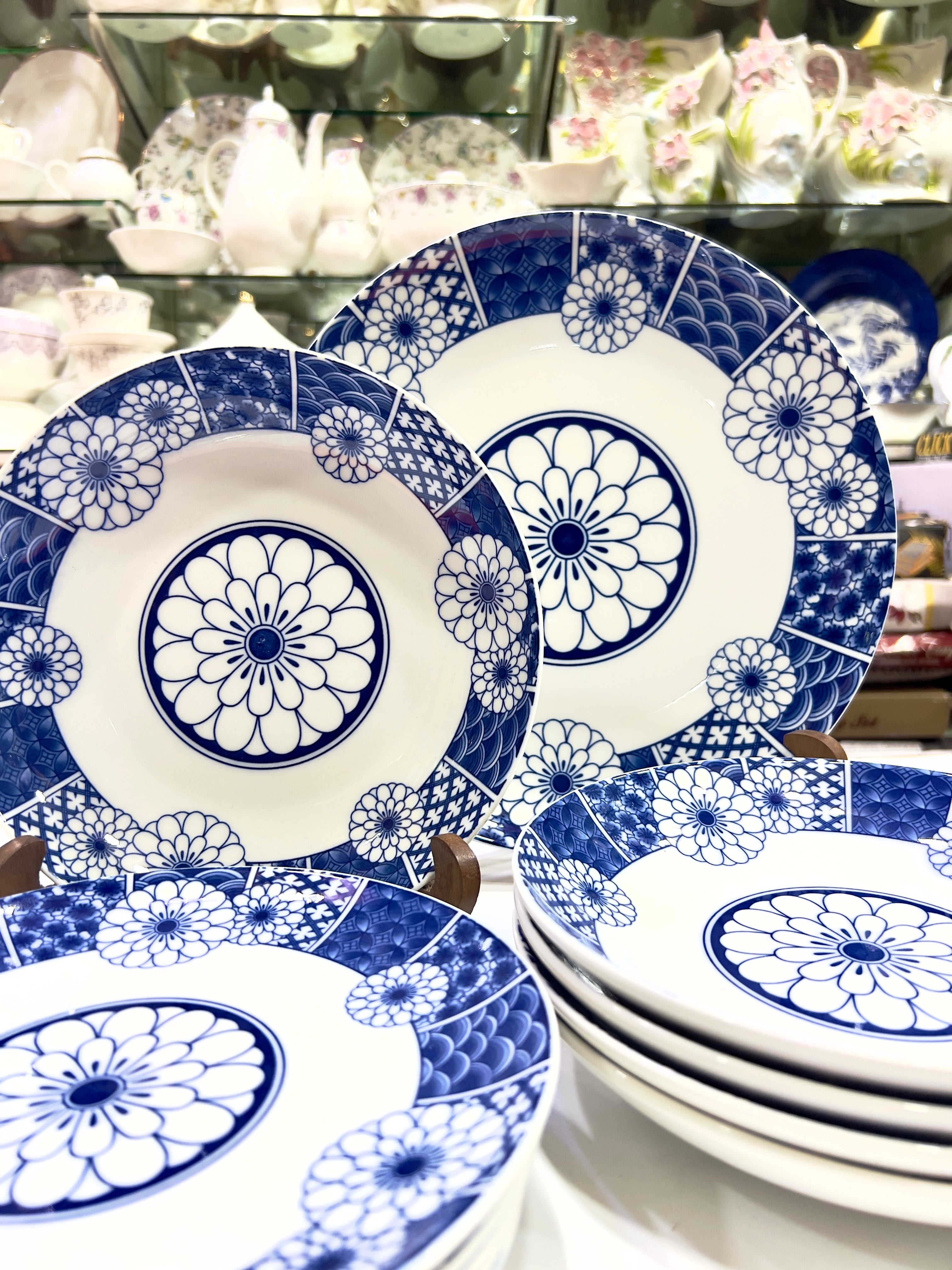 18 Pieces Blue Indigo Plate Set