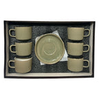 Olive Mist Cups And Saucers
