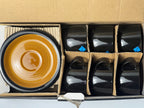 Amber Noir Cups and Saucers