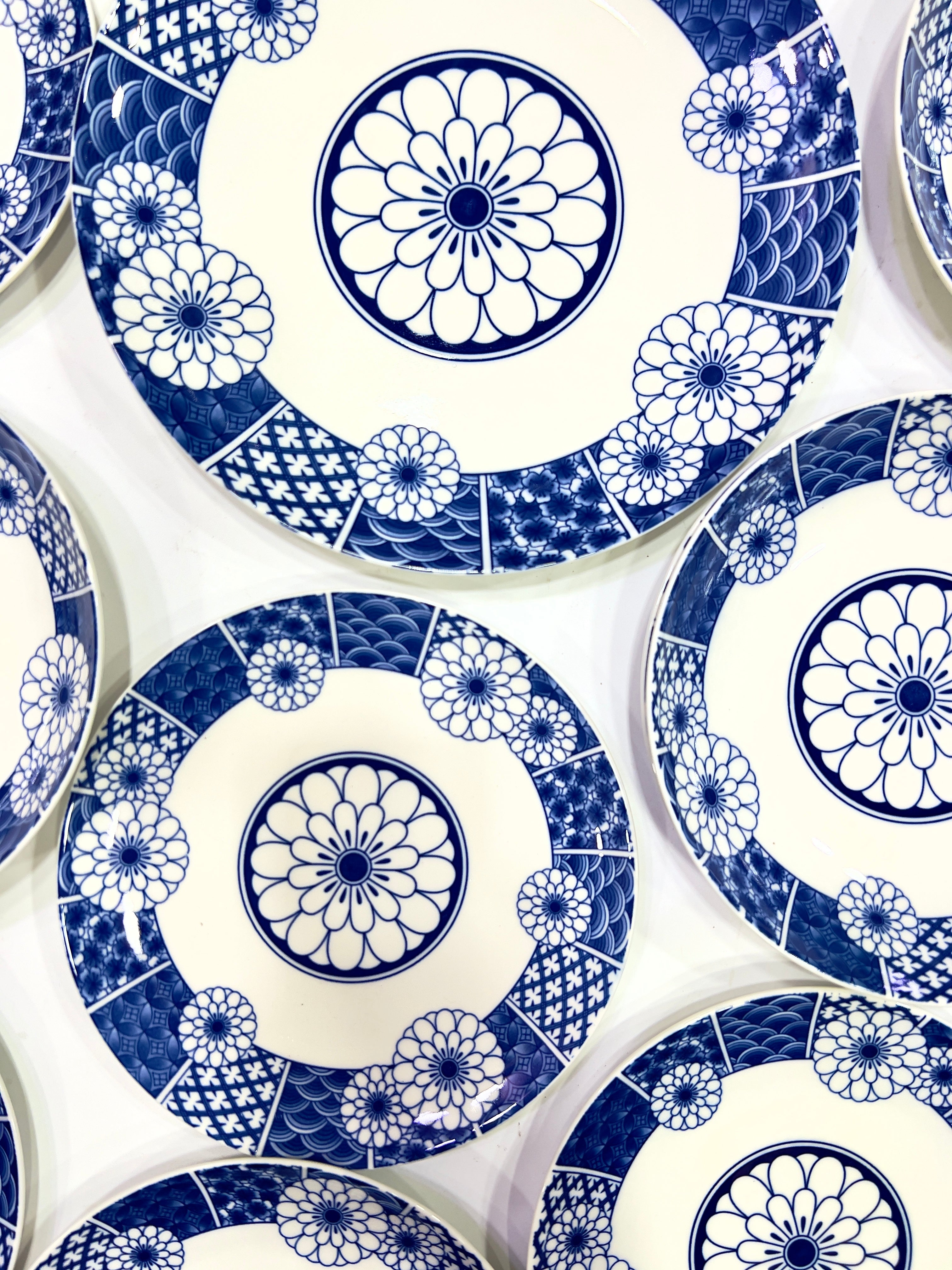 18 Pieces Blue Indigo Plate Set