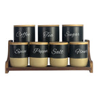 Black and beige spice organizers