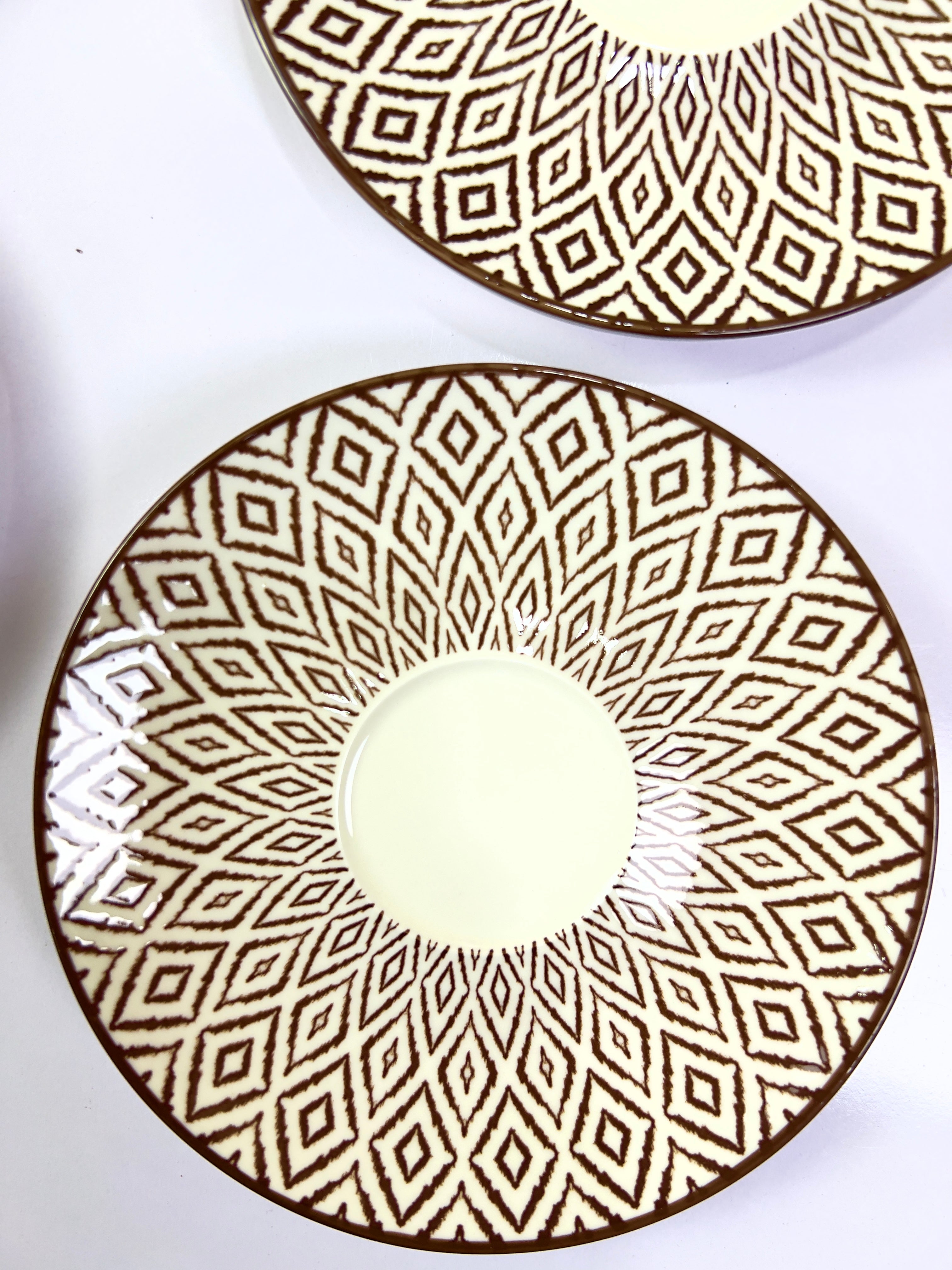 Earth Tone Cups And Saucers