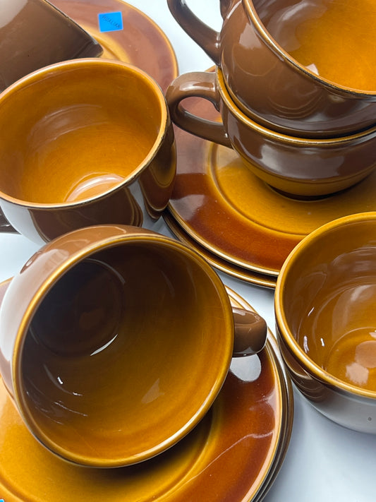 Earth Brew Cups And Saucers