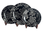 Black and white plate set