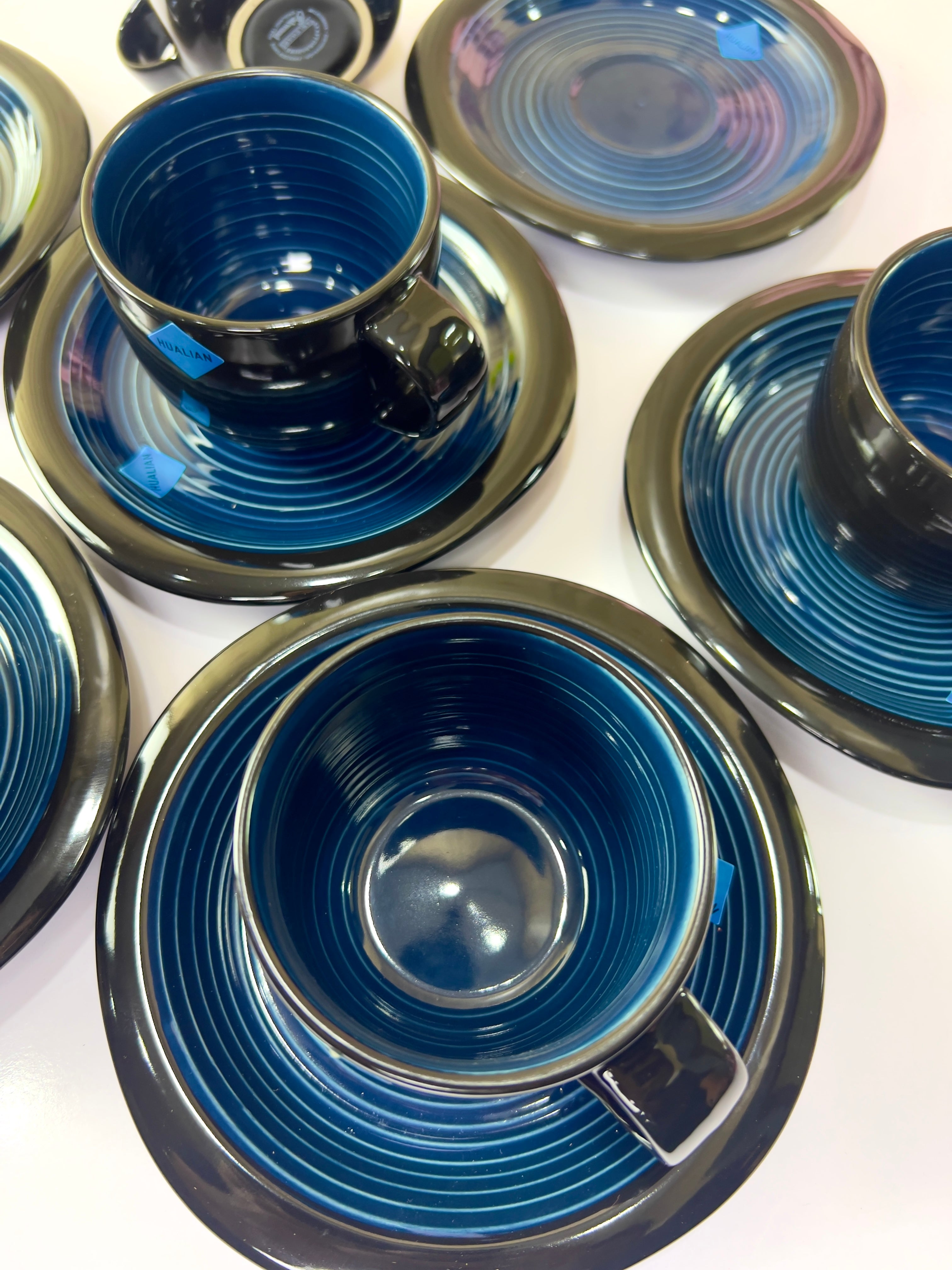 Midnight Blue Cups And Saucers