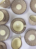 Earth Tone Cups And Saucers