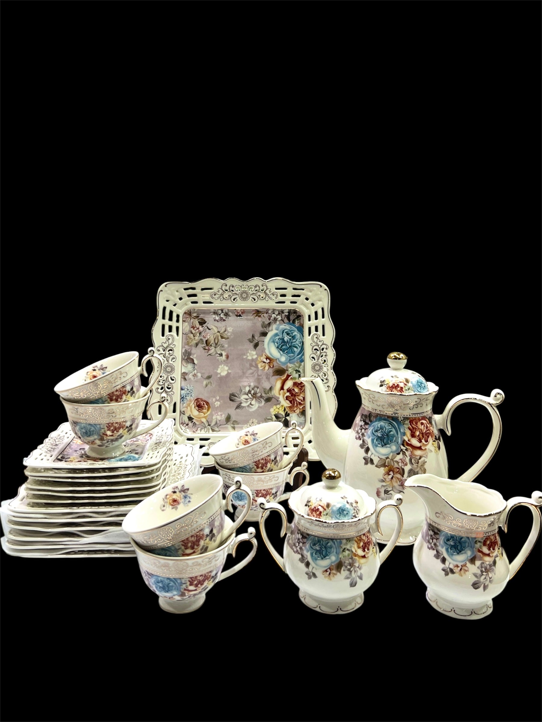 Ornate Bloom Tea Set