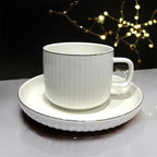 Luna White Cups And Saucers