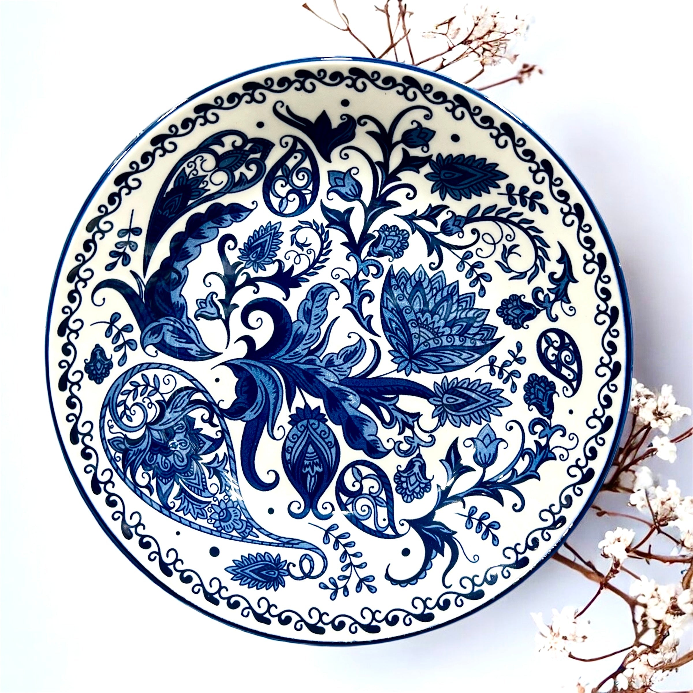 Azure Bloom Deep Plates