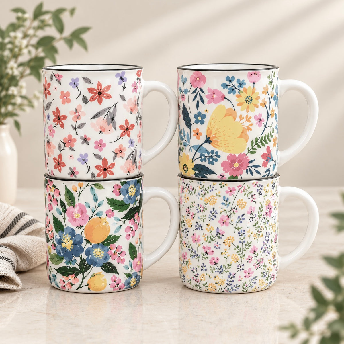 Floral Garden Mug Set