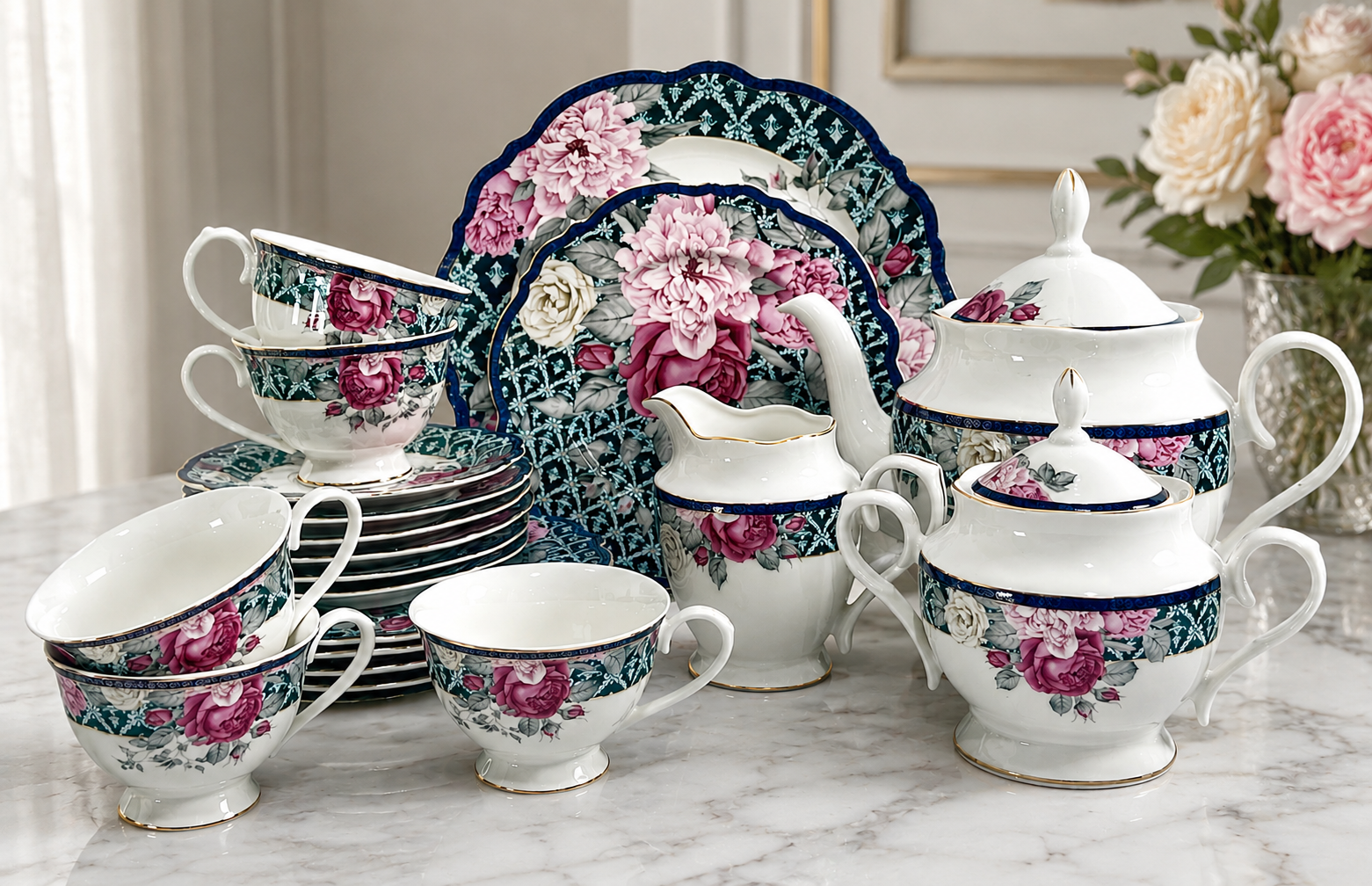 Rose Garden Tea Set