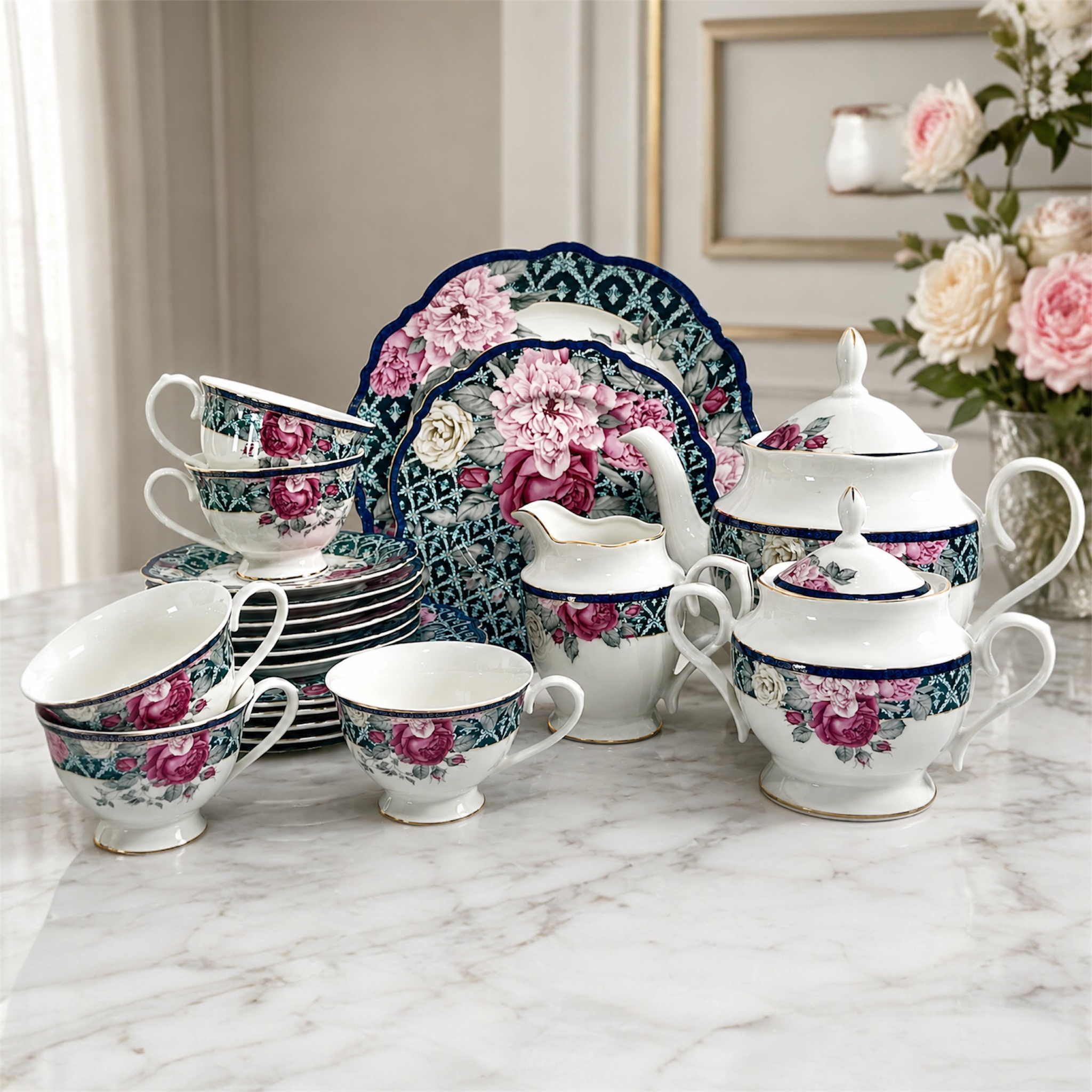 Rose Garden Tea Set
