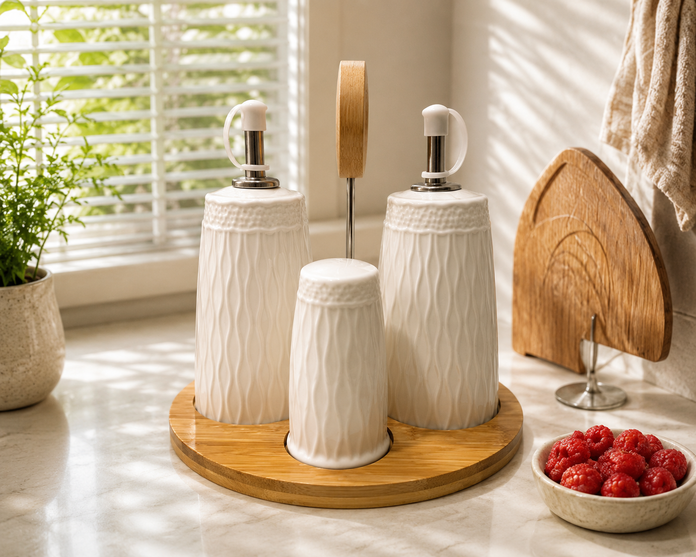 Wooden Charm Condiment Set