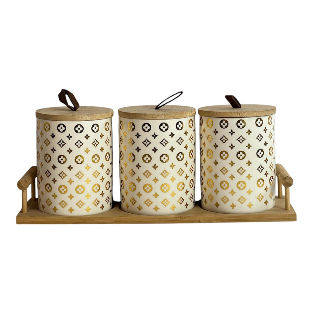 Gold charm jar set