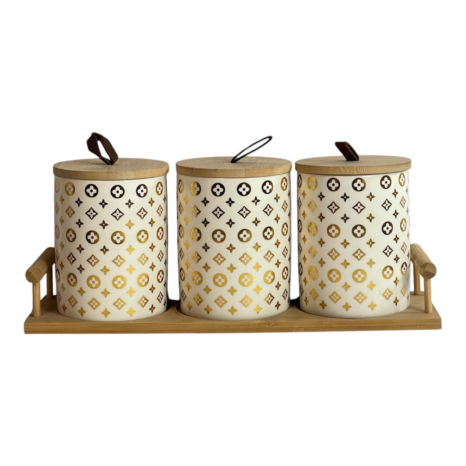 Gold charm jar set