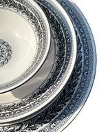 Midnight black 24 piece plate set