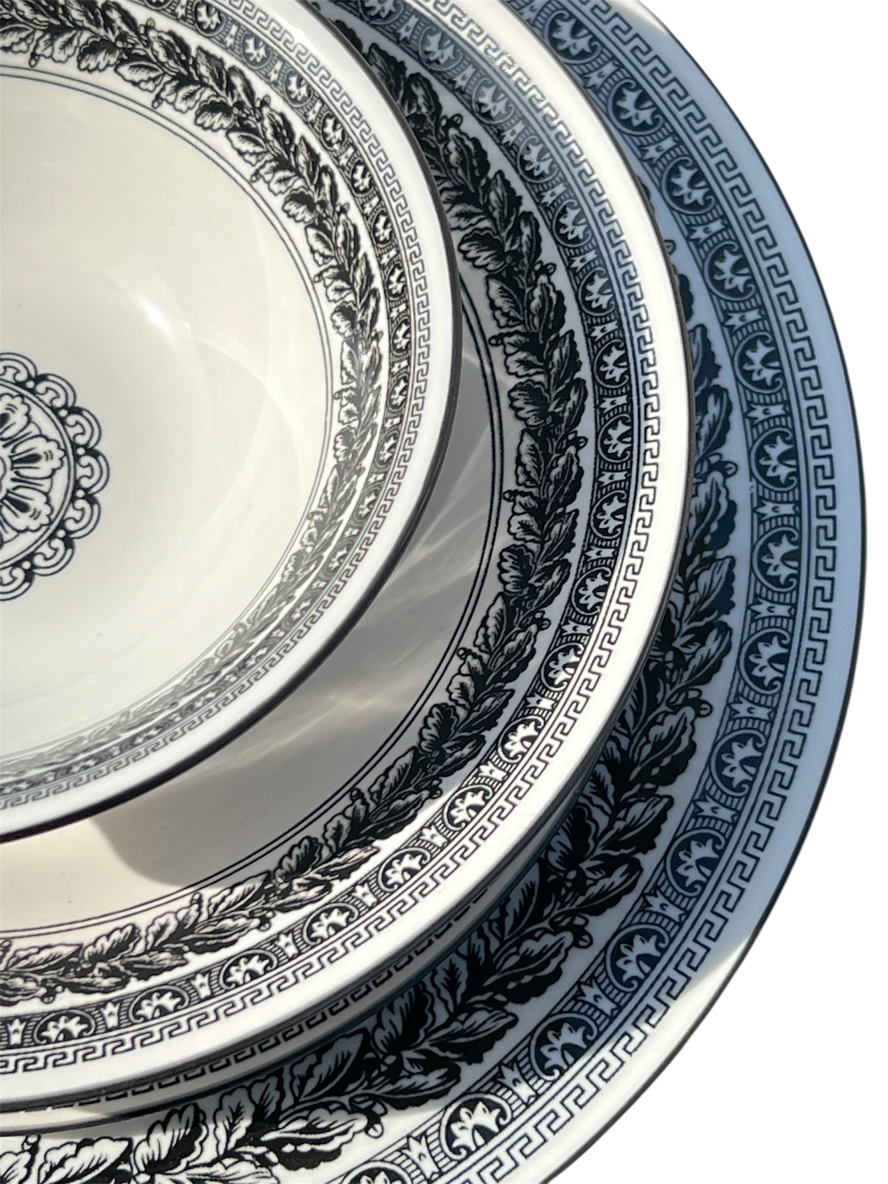 Midnight black 24 piece plate set