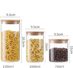 Bamboo lid air tight glass jars