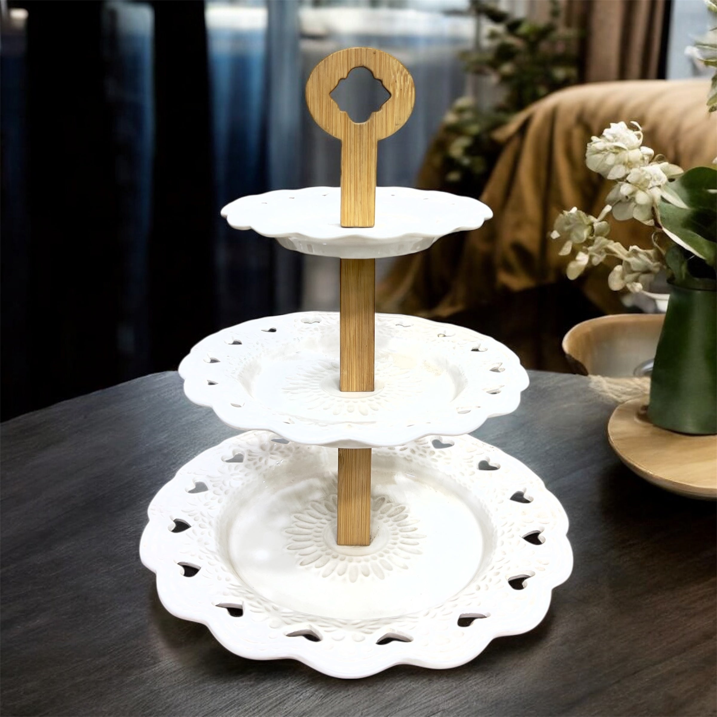 Elegant Lace Three-Tier Stand