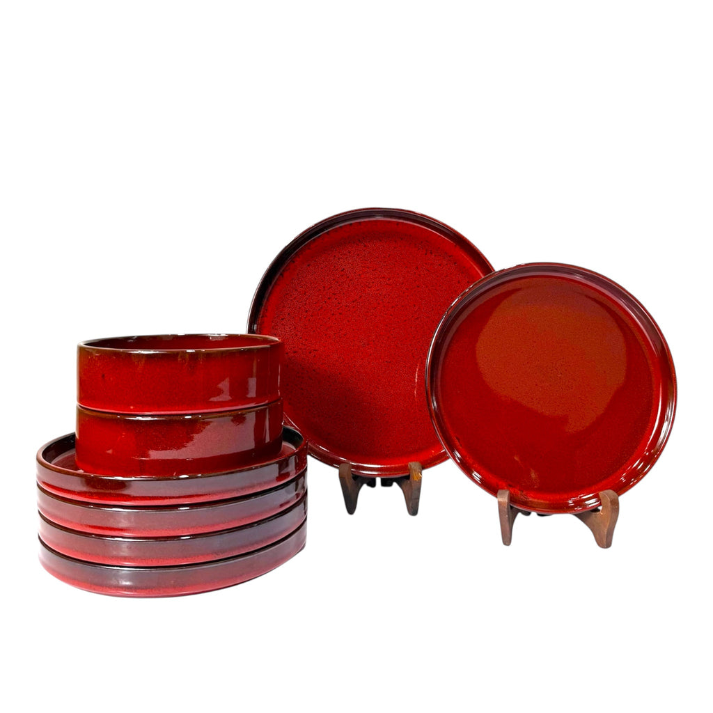 Ember Red Plate Set