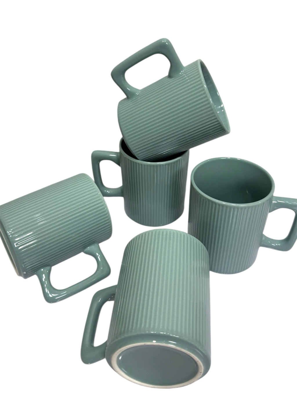 Sage Blue Ribbed Mug