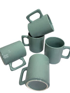 Sage Blue Ribbed Mug