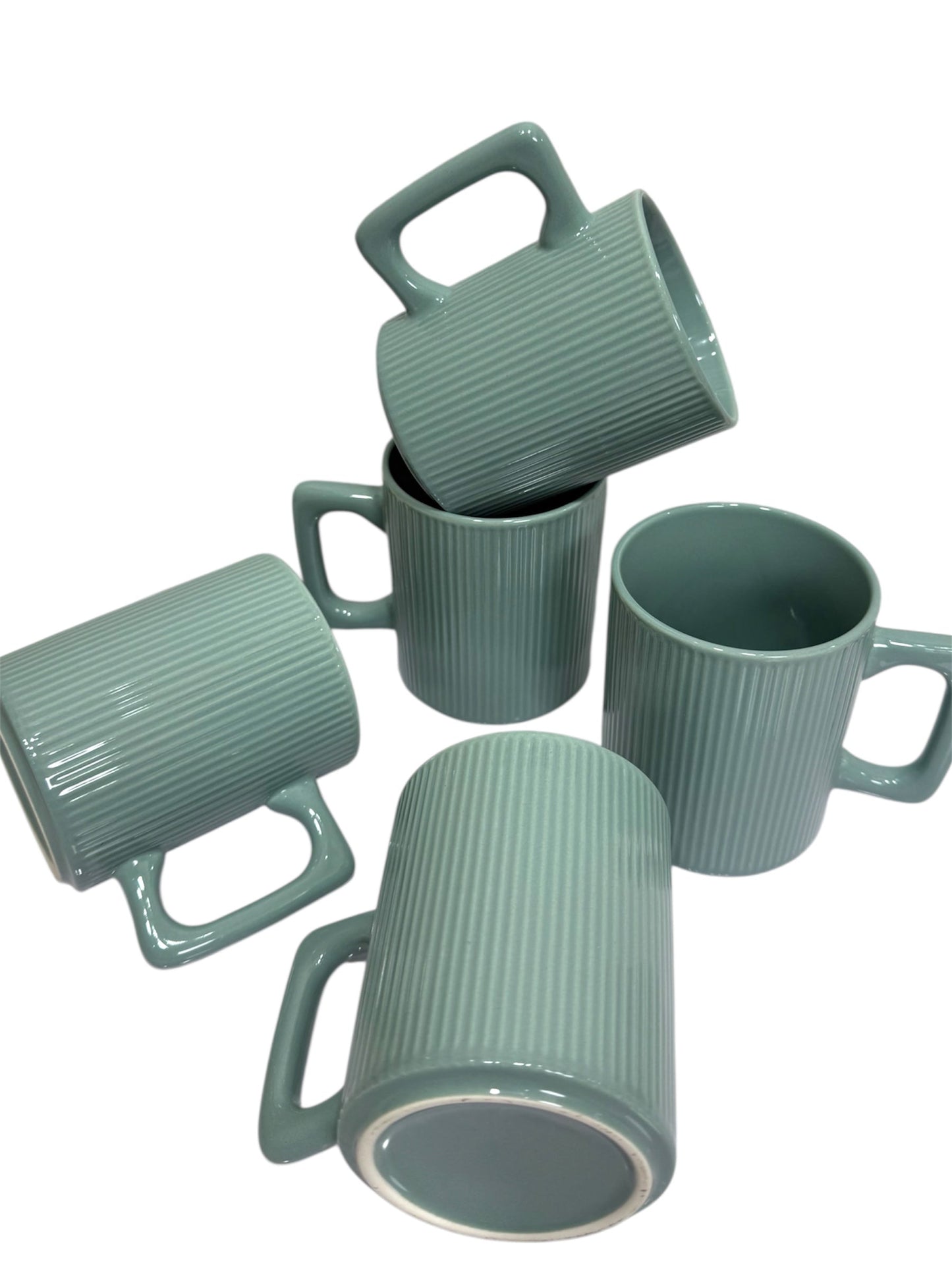 Sage Blue Ribbed Mug