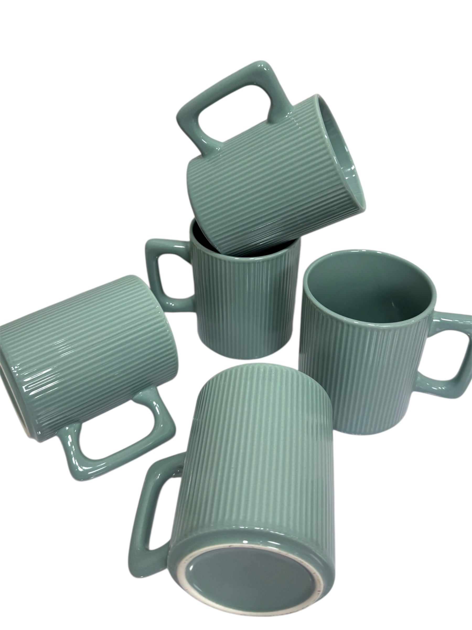 Sage Blue Ribbed Mug