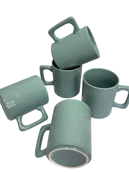 Sage Blue Ribbed Mug