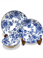 26 Pc Royal Blue Blossom Dinner Set