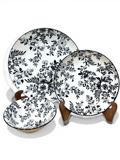 26 Pc Midnight Black Dinner Set