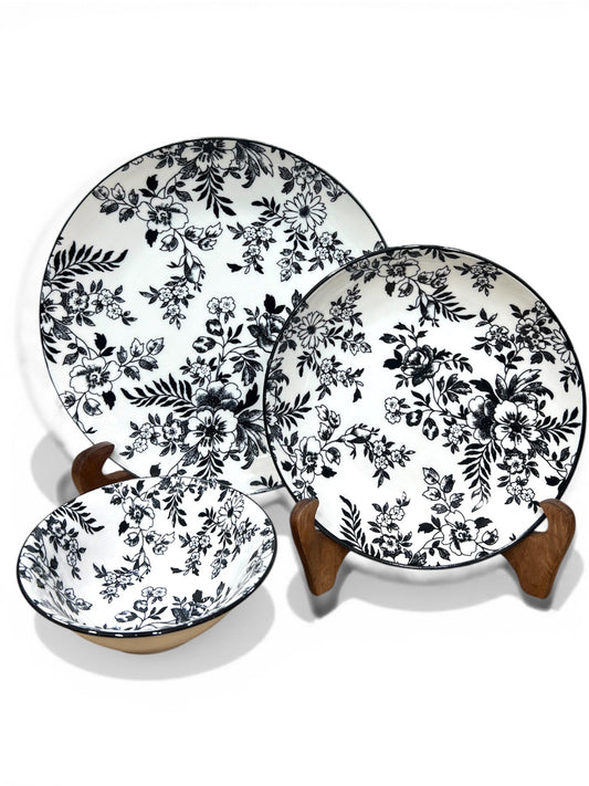 26 Pc Midnight Black Dinner Set