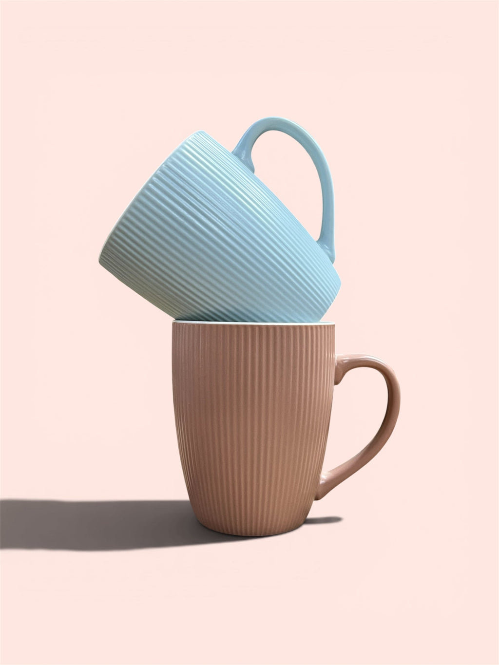 Sky Blue Ribbed Mug